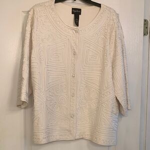 Maggie Barnes Cream Embroidered Top